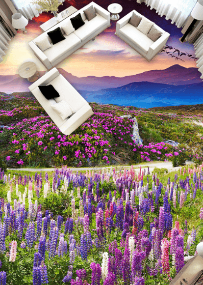 3D Wildflowers Floor Mural Wallpaper AJ Wallpaper 2 