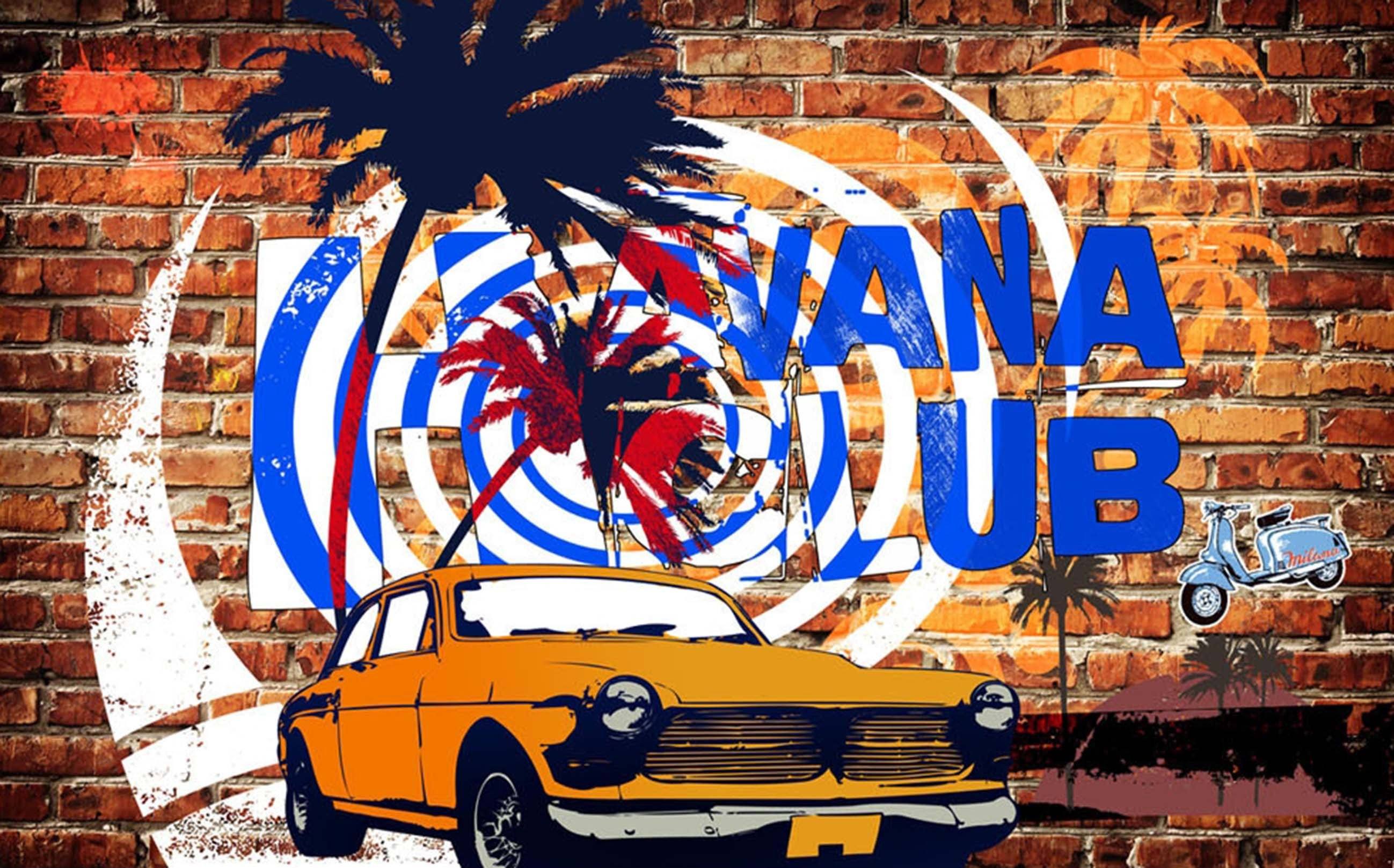 3D Bricks Wall Graffiti Car 73 Garage Door Mural Wallpaper AJ Wallpaper 