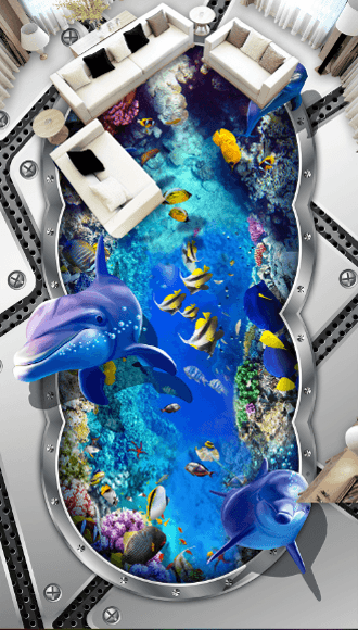 3D Jumping Dolphins Floor Mural Wallpaper AJ Wallpaper 2 
