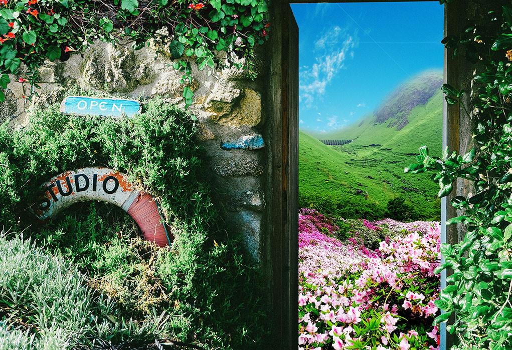 3D Courtyard Gate Scenery 287 Garage Door Mural Wallpaper AJ Wallpaper 