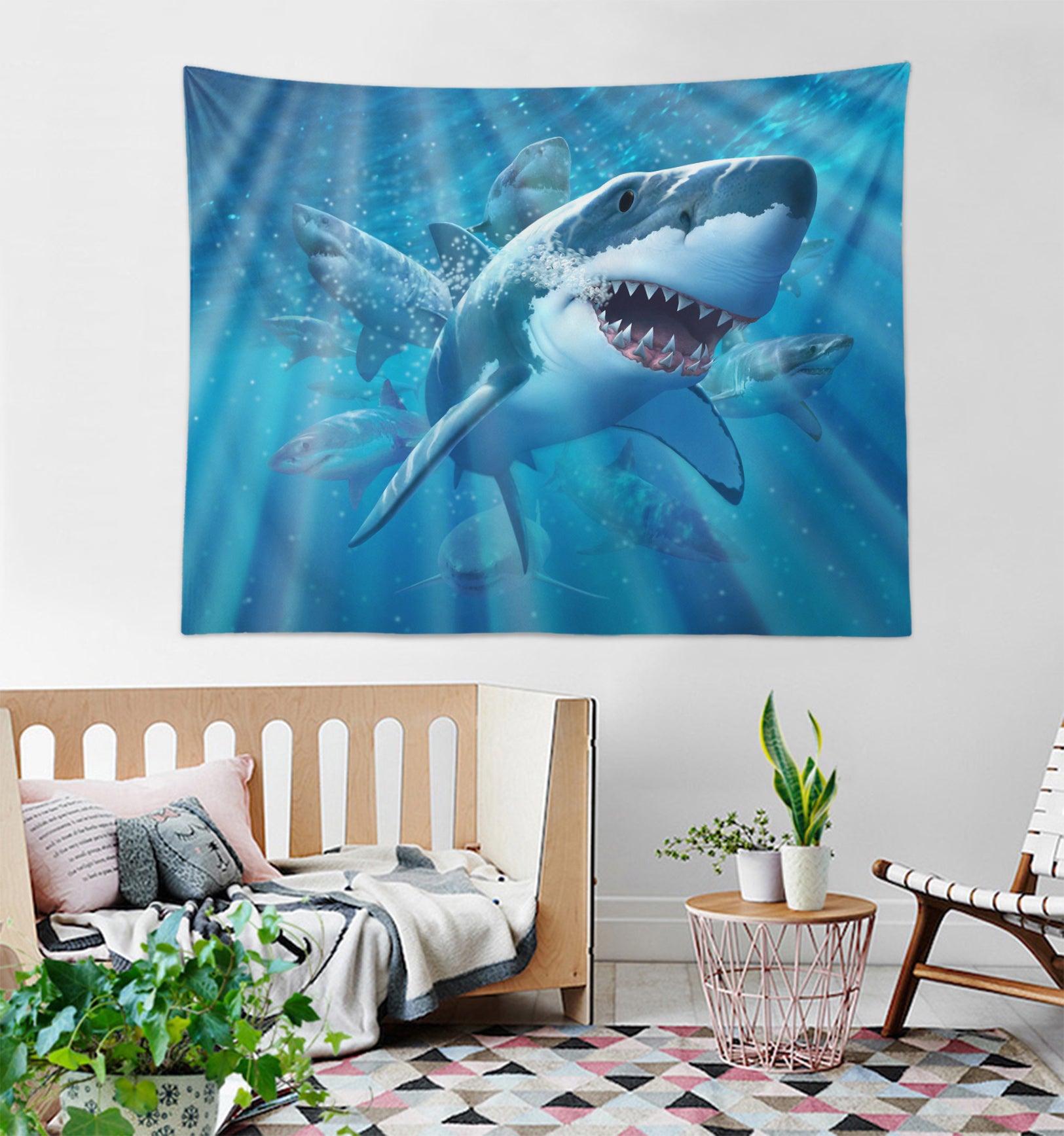 3D Ocean Shark 111132 Jerry LoFaro Tapestry Hanging Cloth Hang