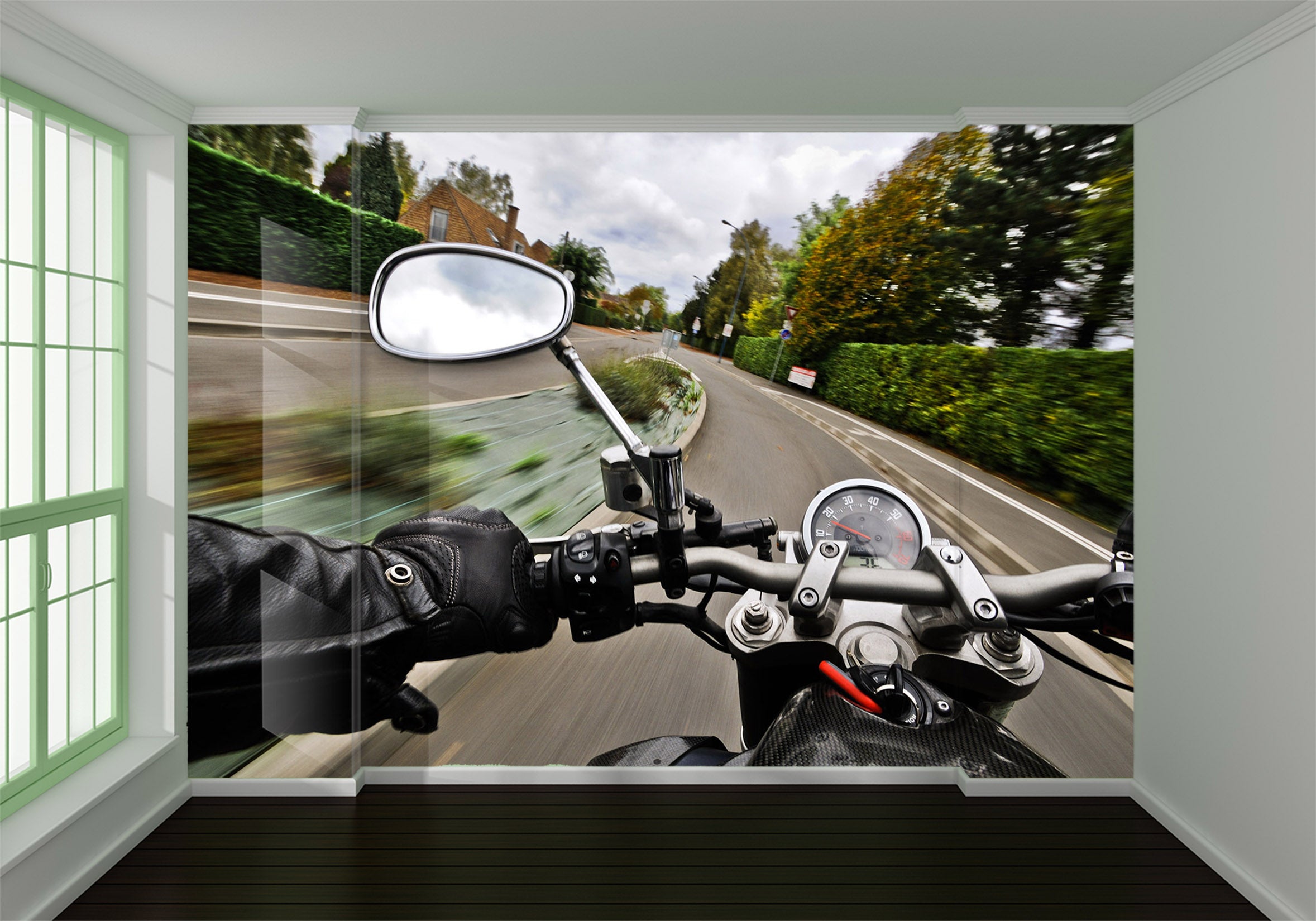 3D Motorcycle Plant 125 Vehicle Wall Murals