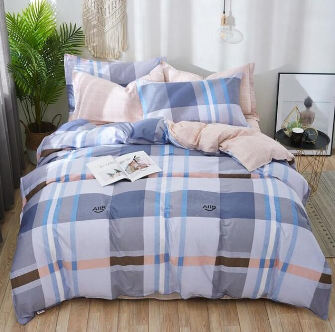 3D Gray And Blue Grid 3125 Bed Pillowcases Quilt