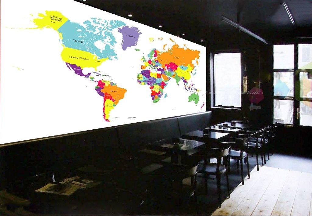 Colored World Map 3 Wallpaper AJ Wallpaper 