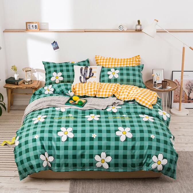 3D Green Lattice Flower 13007 Bed Pillowcases Quilt