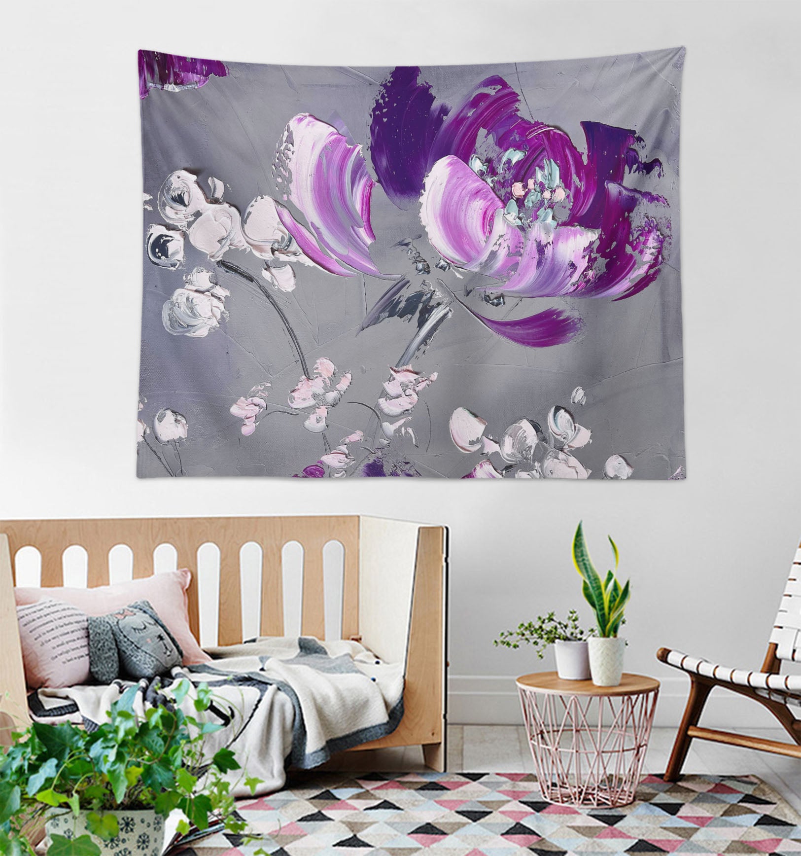 3D Purple Flowers 3767 Skromova Marina Tapestry Hanging Cloth Hang