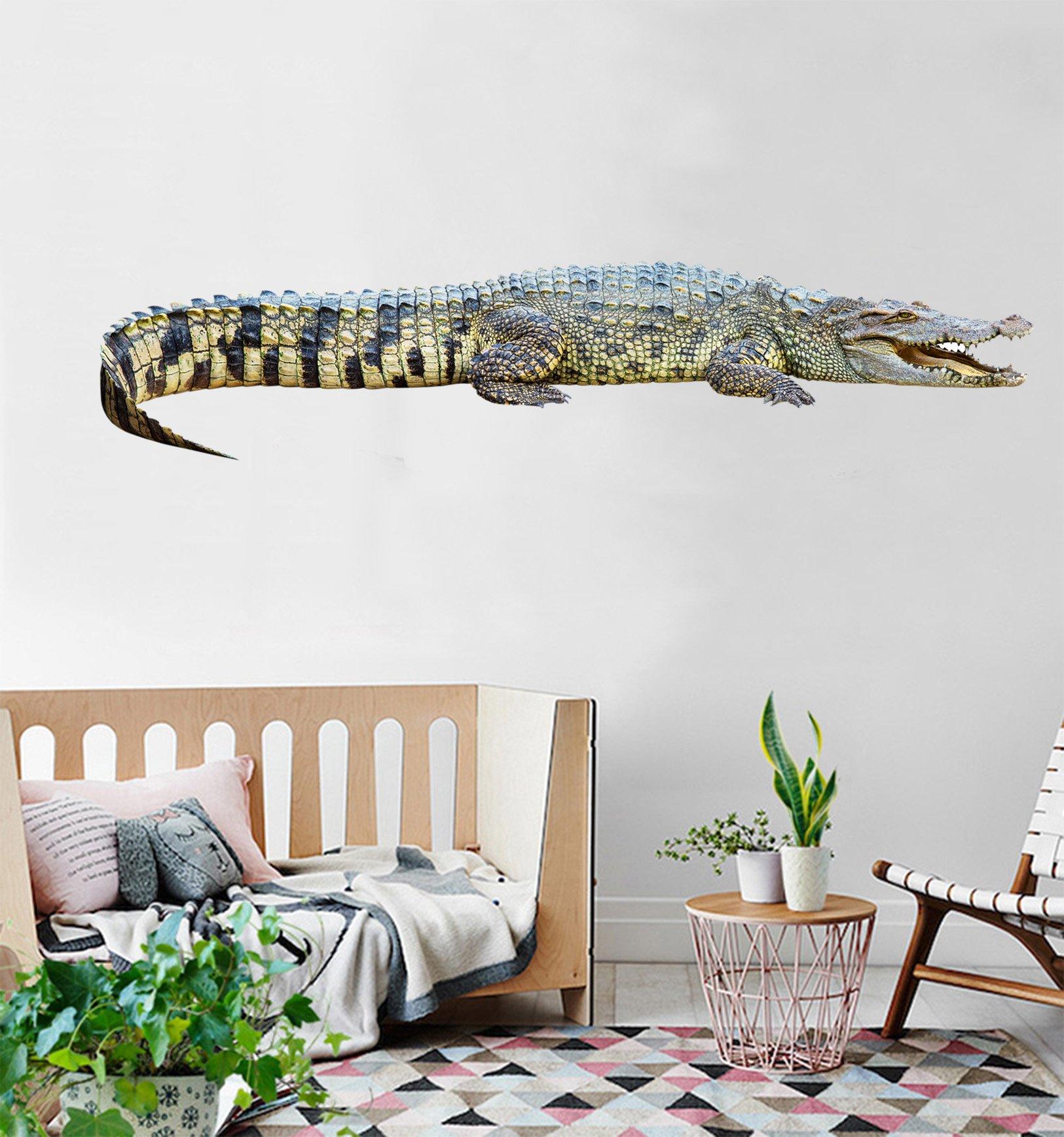 3D Crocodile Crawl 053 Animals Wall Stickers Wallpaper AJ Wallpaper 