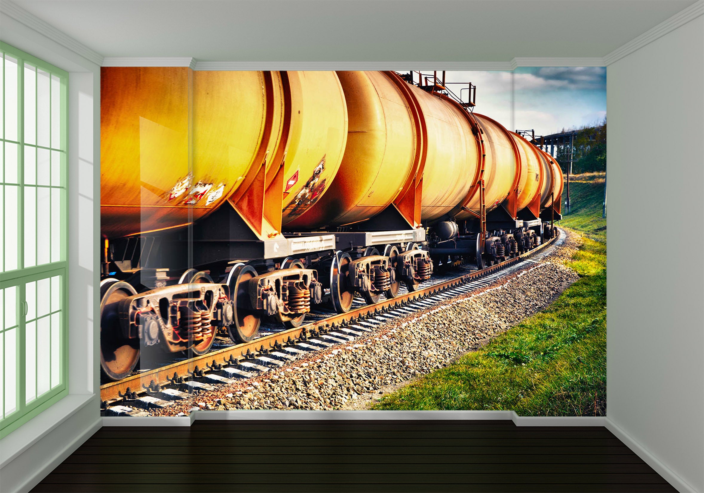 3D Tank Train 073 Vehicle Wall Murals