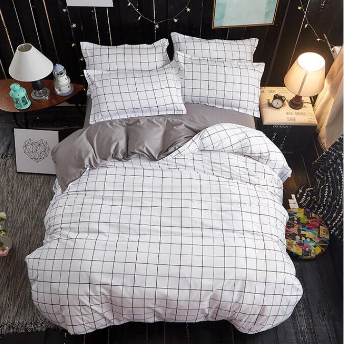 3D White Brown Grid 12171 Bed Pillowcases Quilt