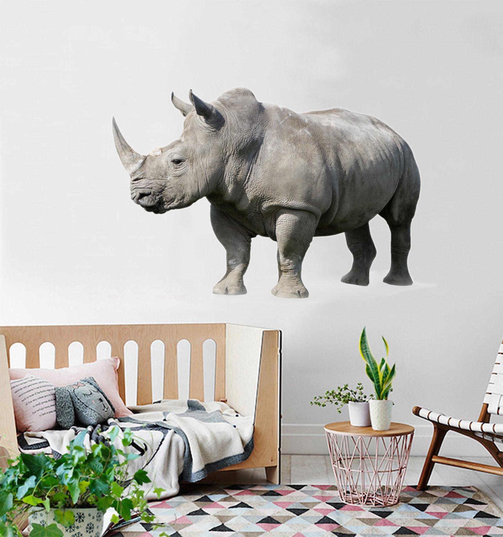 3D Rhinoceros 020 Animals Wall Stickers Wallpaper AJ Wallpaper 