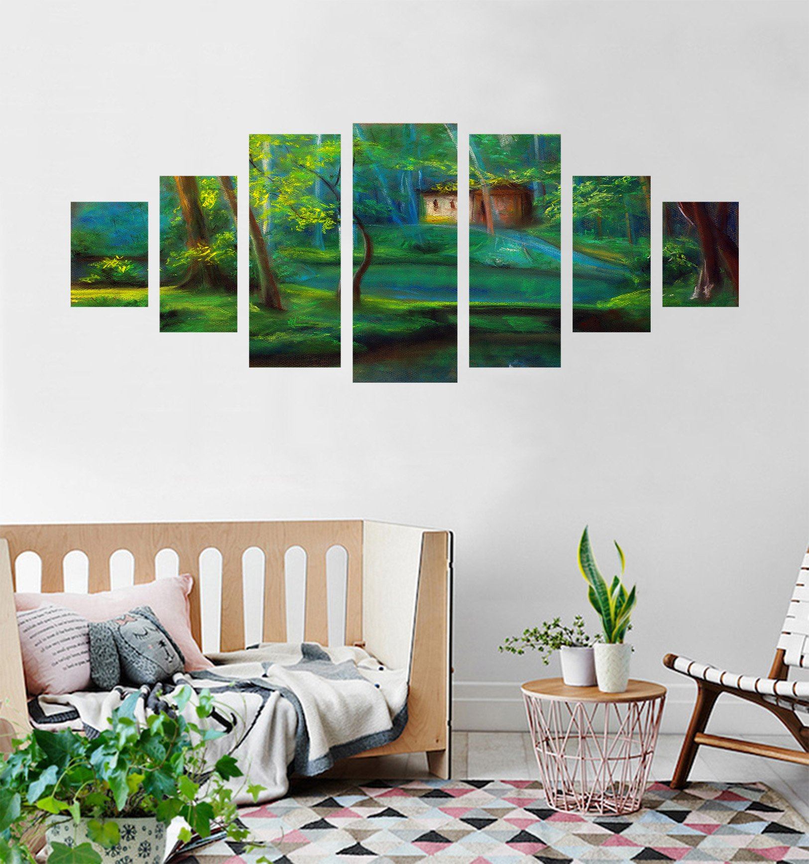 3D Forest Cottage 005 Unframed Print Wallpaper Wallpaper AJ Wallpaper 