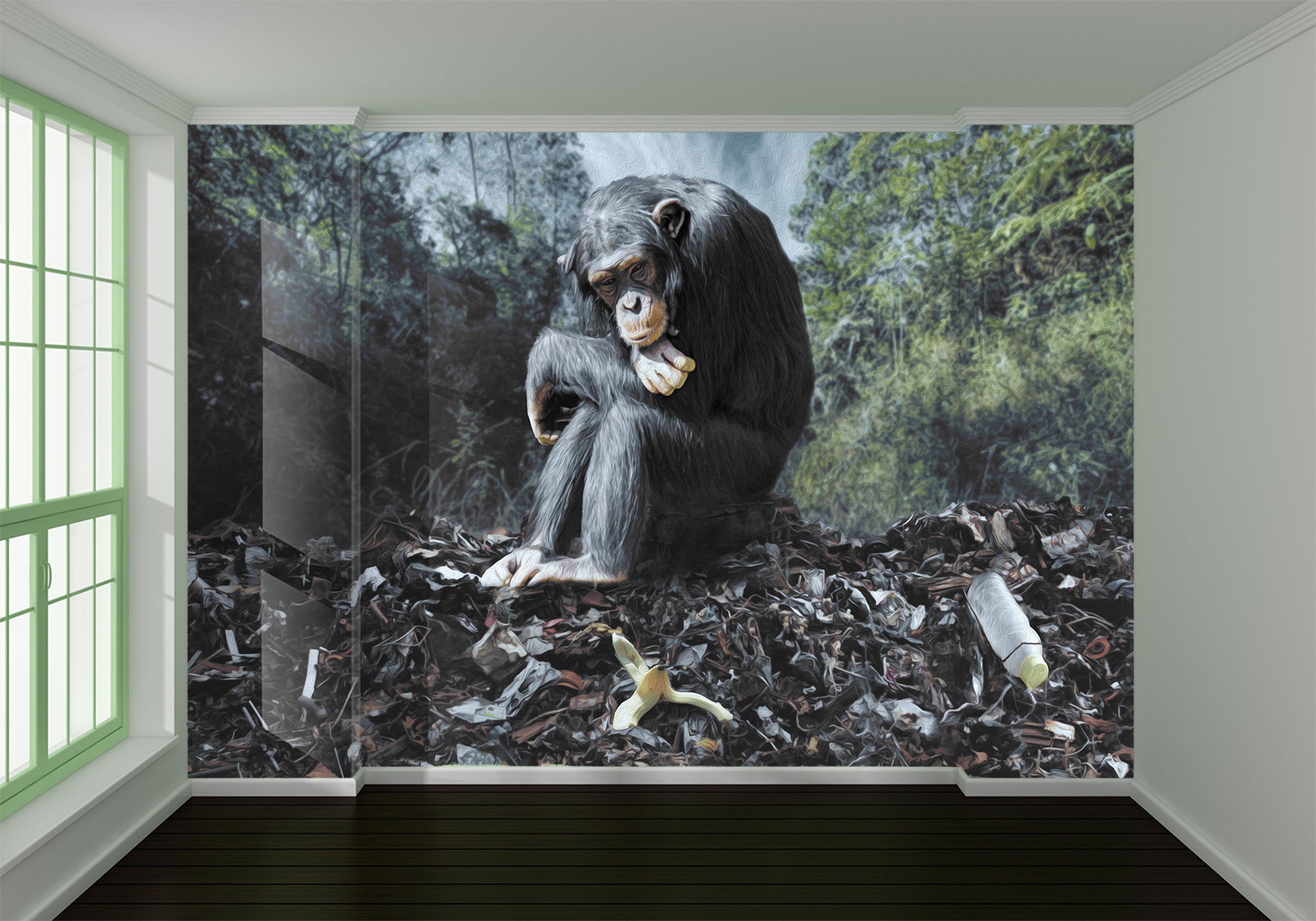 3D Chimpanzee 041 Wall Murals Wallpaper AJ Wallpaper 2 
