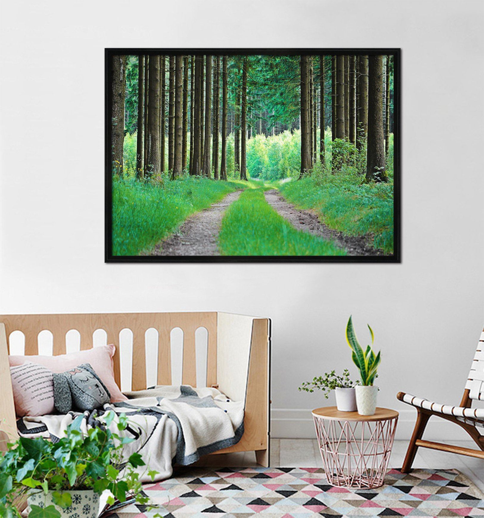 3D Grass Road 022 Fake Framed Print Painting Wallpaper AJ Creativity Home 