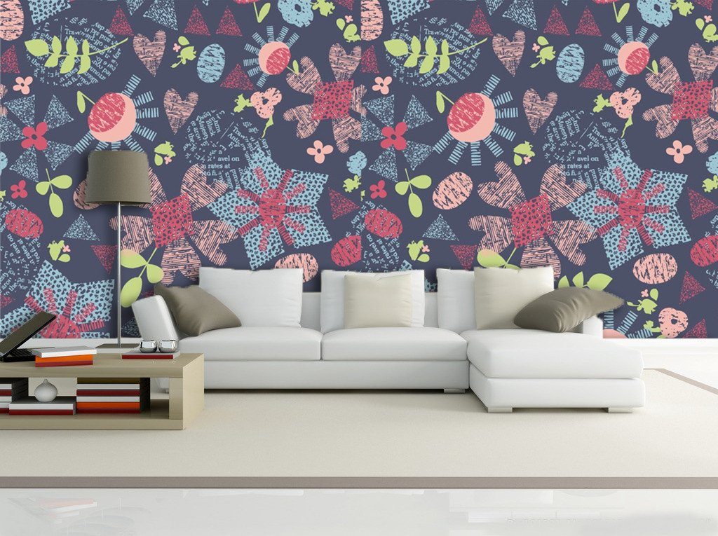 3D Flowers Pattern 035 Wallpaper AJ Wallpaper 