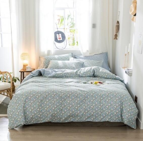3D Light Blue Floral 14076 Bed Pillowcases Quilt