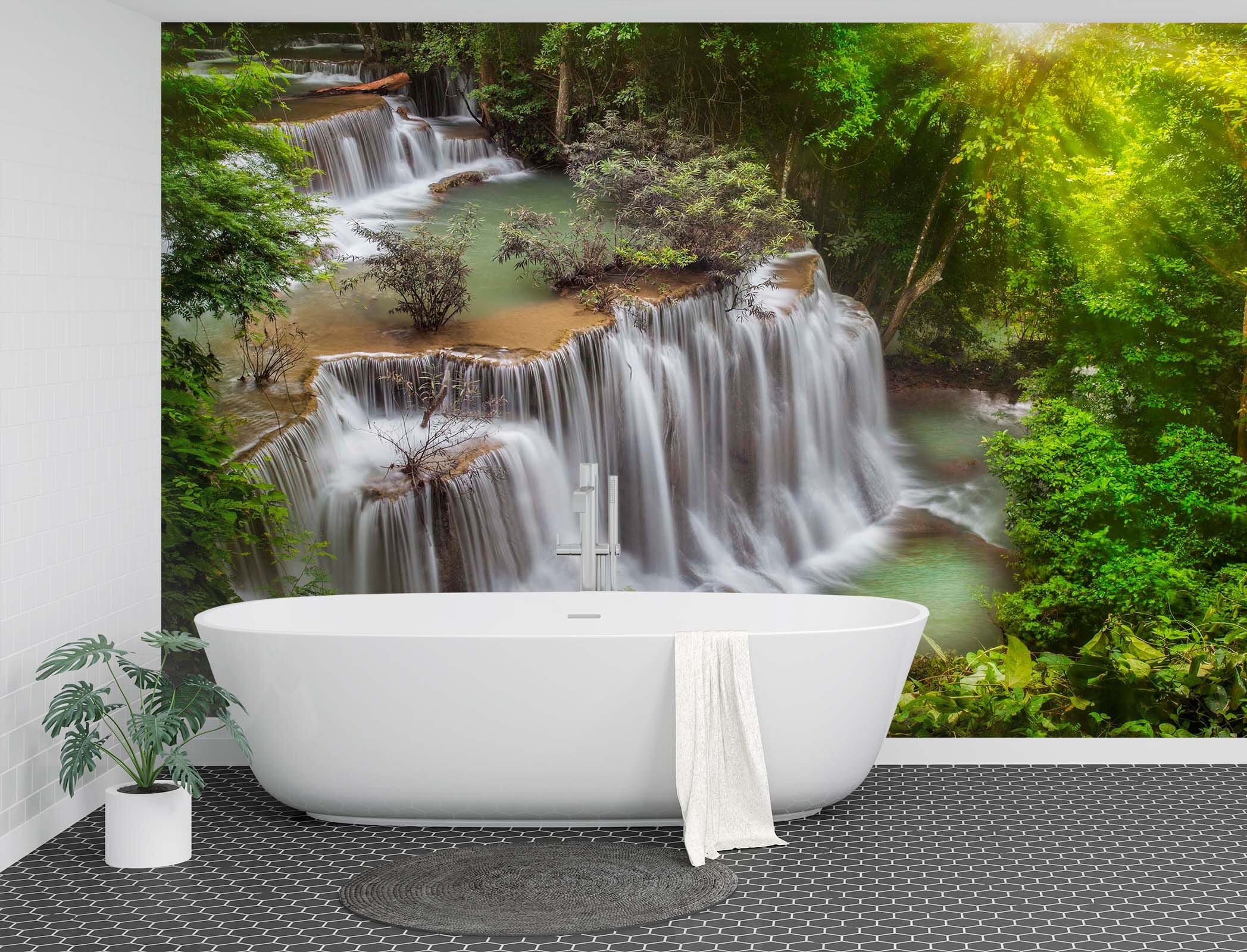 3D Waterfall Landscape 097 Wall Murals Wallpaper AJ Wallpaper 2 