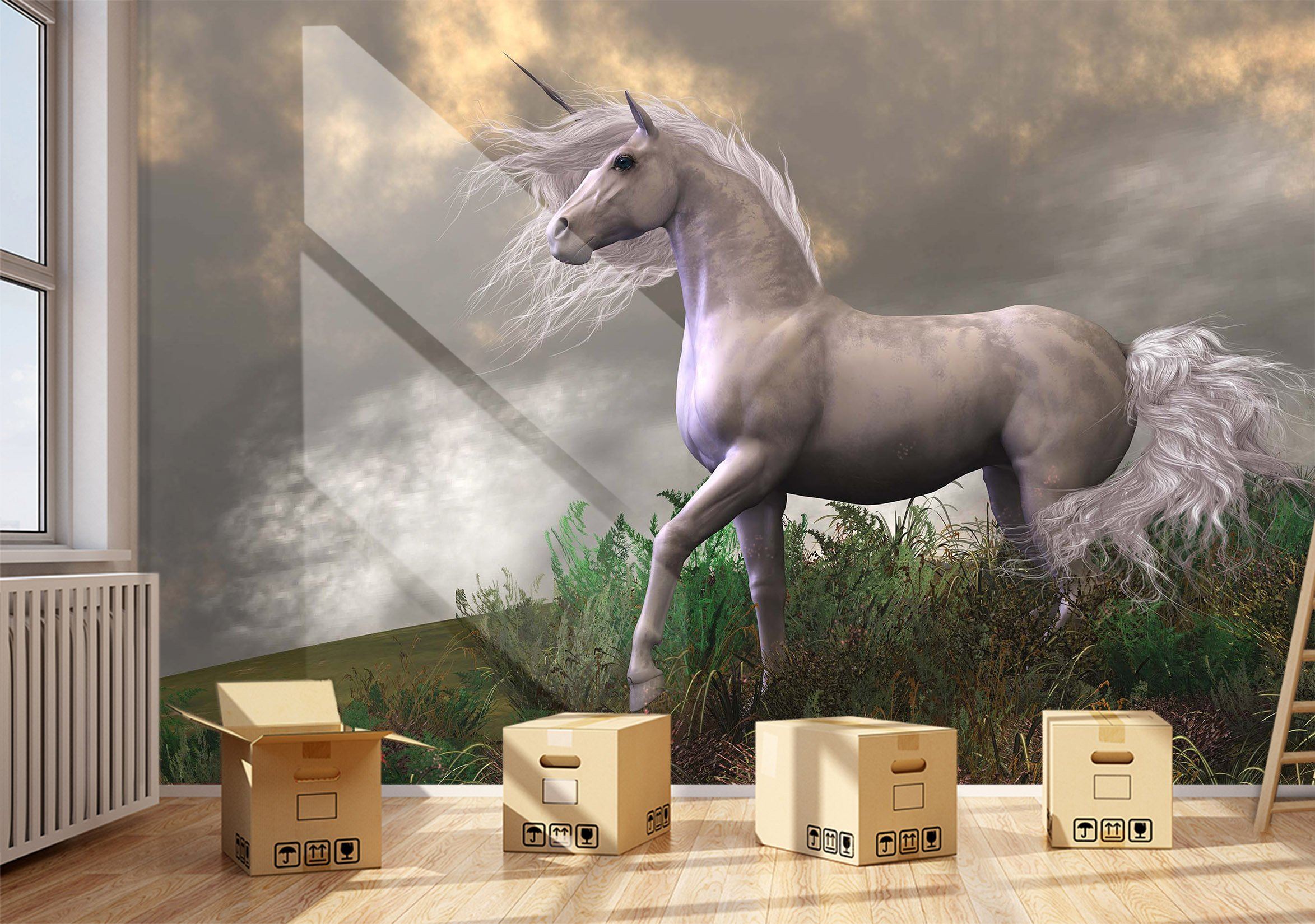 3D Night Unicorn 213 Wallpaper AJ Wallpaper 