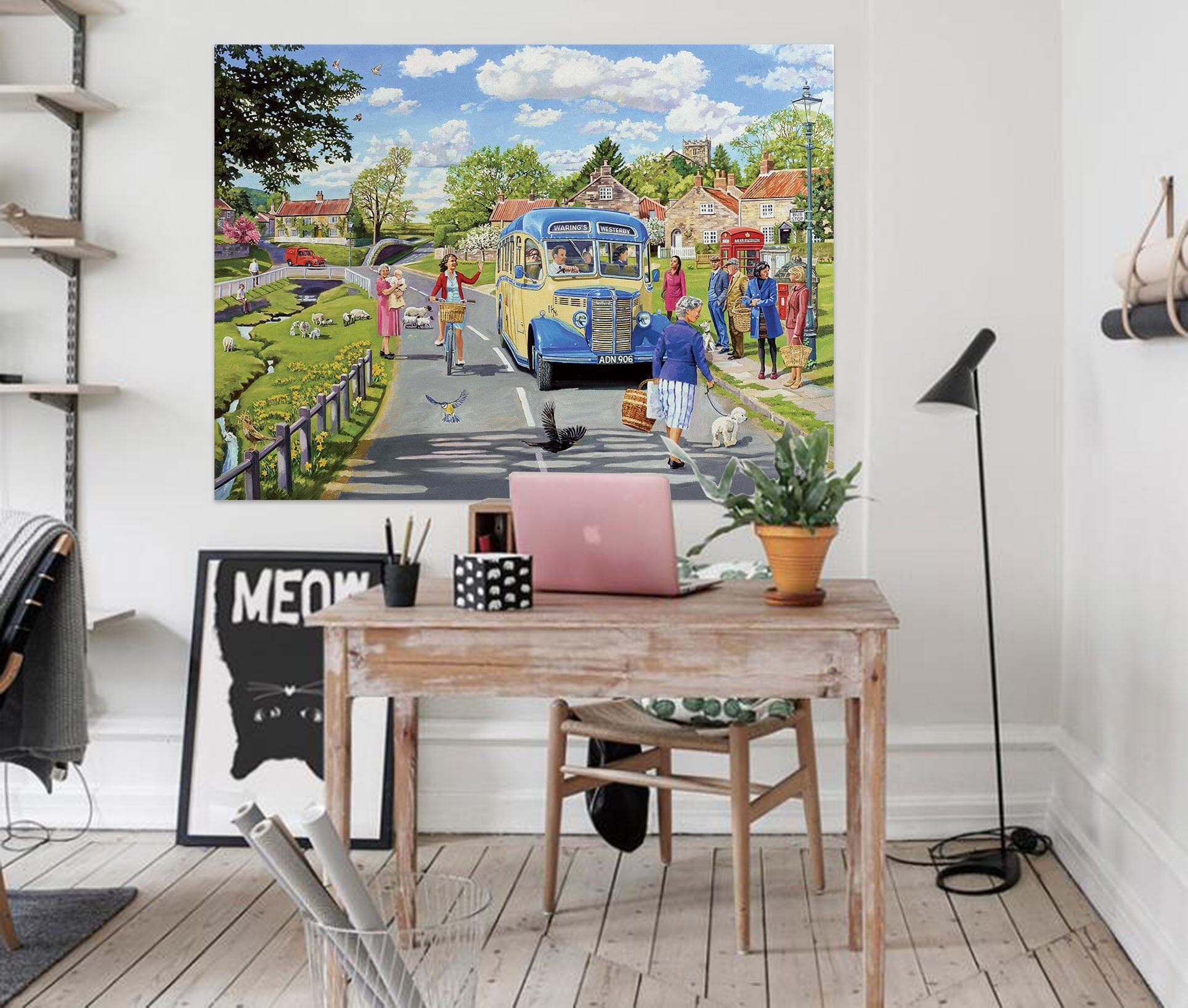 3D The Village Bus Stop 082 Trevor Mitchell Wall Sticker Wallpaper AJ Wallpaper 2 