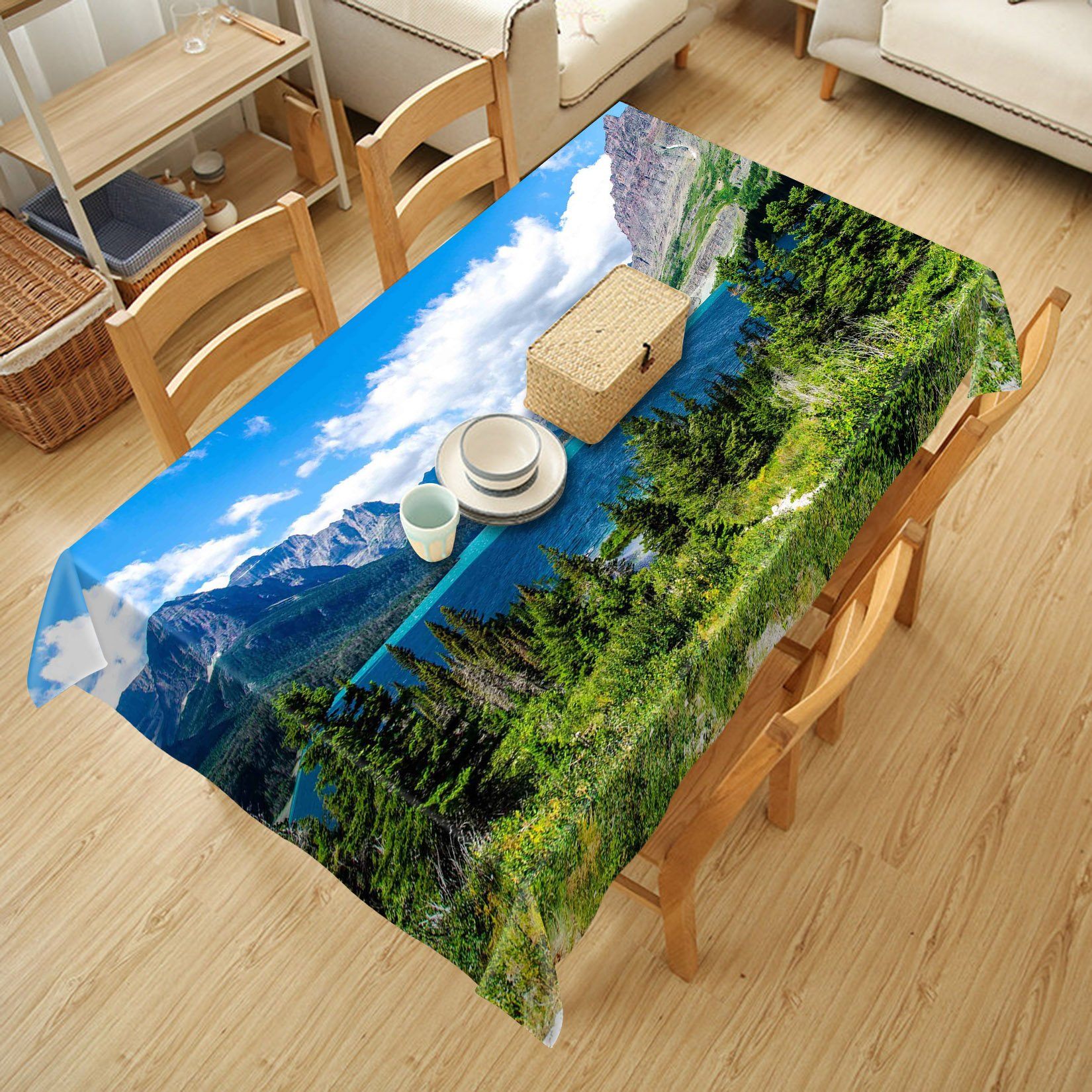 3D Mountain Lake 422 Tablecloths Wallpaper AJ Wallpaper 