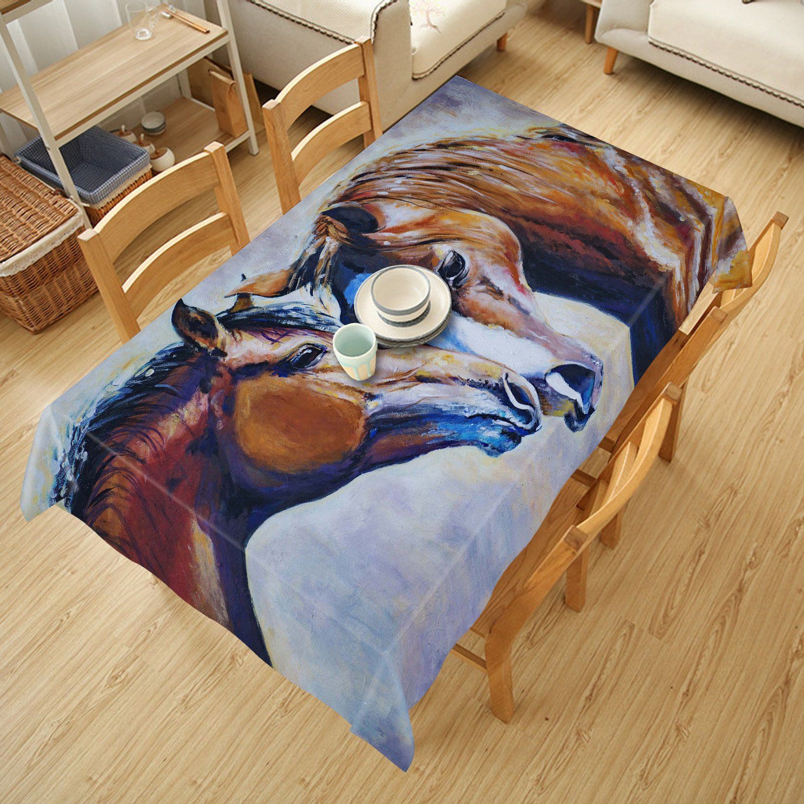 3D Painting Horses 848 Tablecloths Wallpaper AJ Wallpaper 