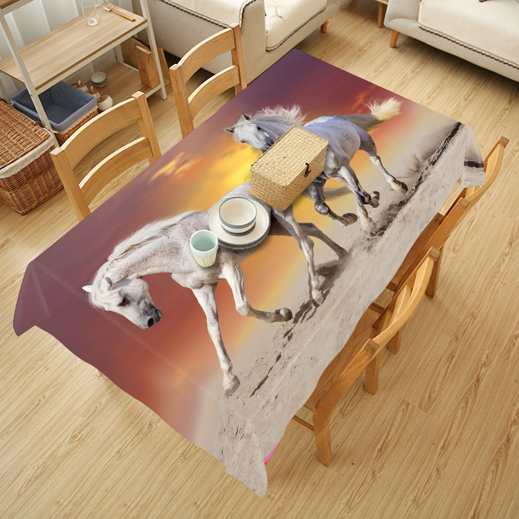 3D Running Horses 753 Tablecloths Wallpaper AJ Wallpaper 