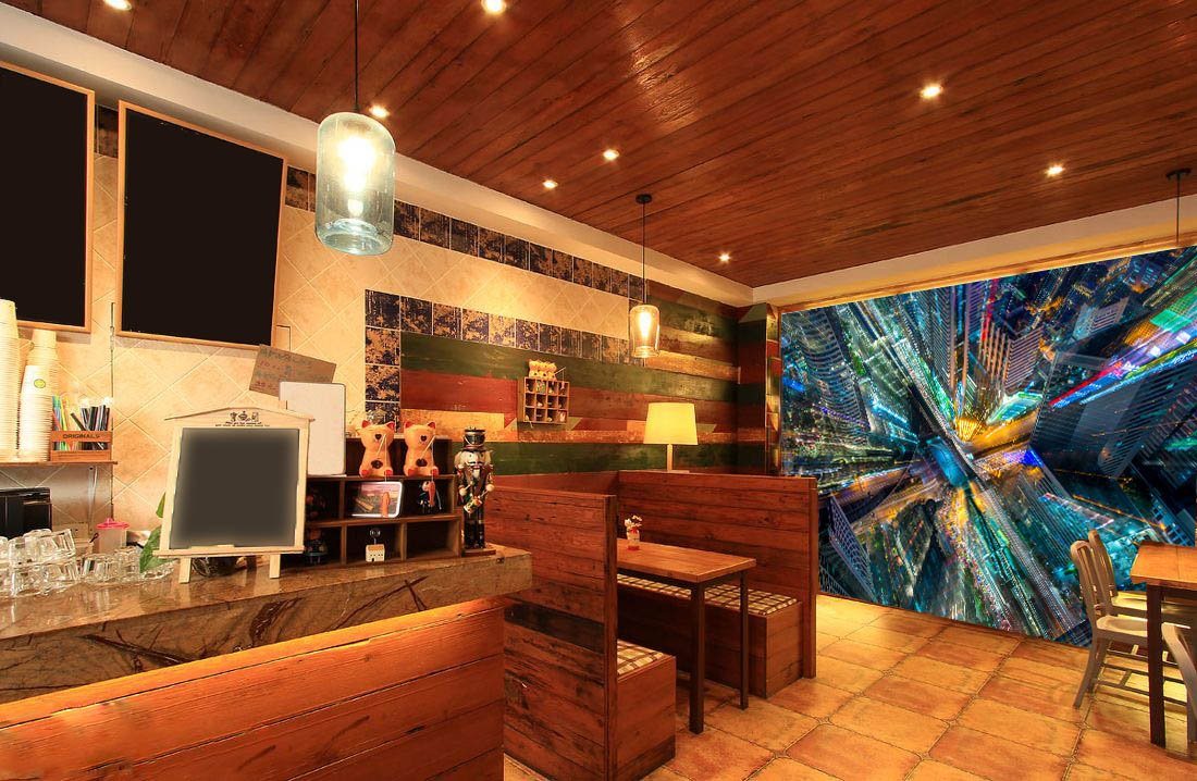 3D Night Building 054 Wallpaper AJ Wallpaper 