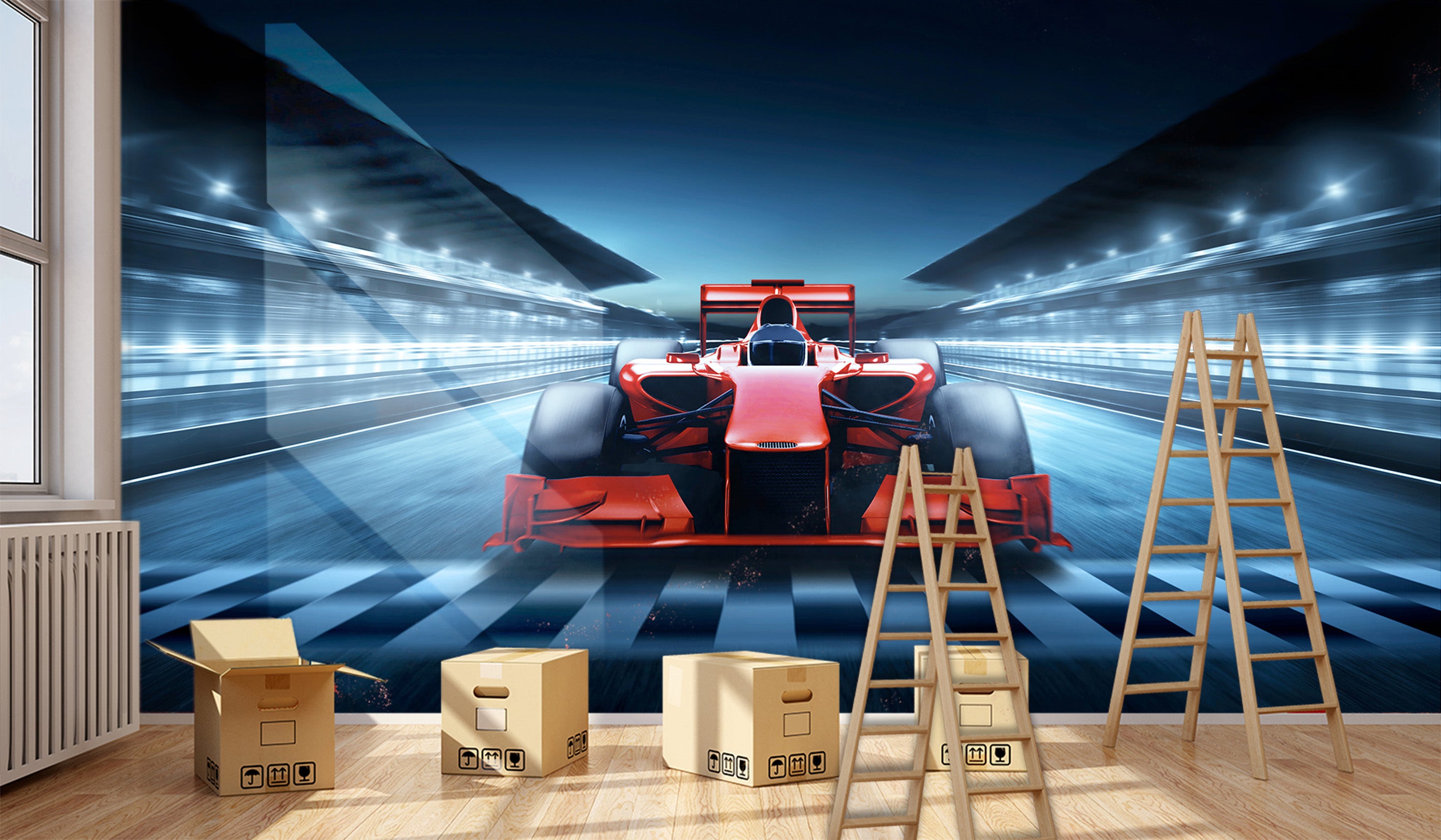 3D Race Track 371 Vehicle Wall Murals
