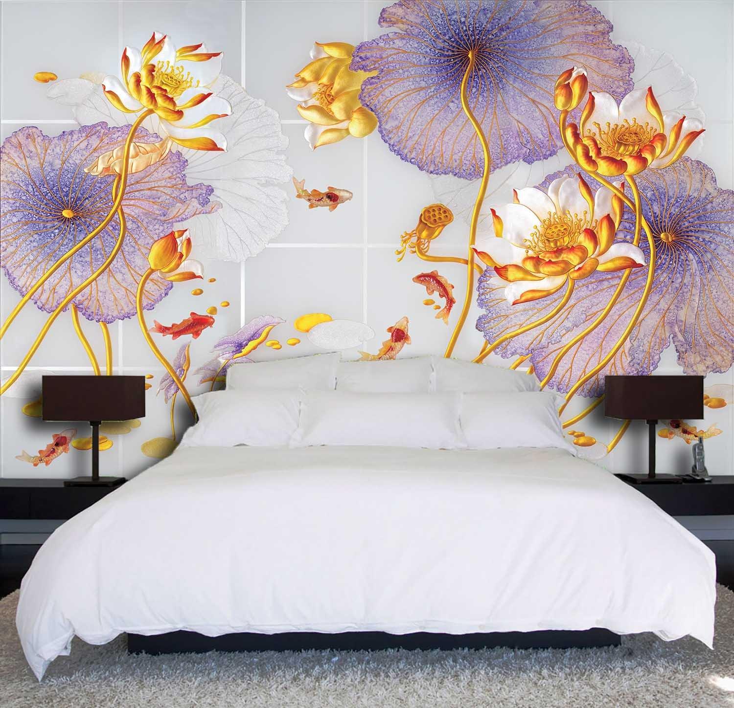 Elegant Lotus Pond Wallpaper AJ Wallpaper 2 
