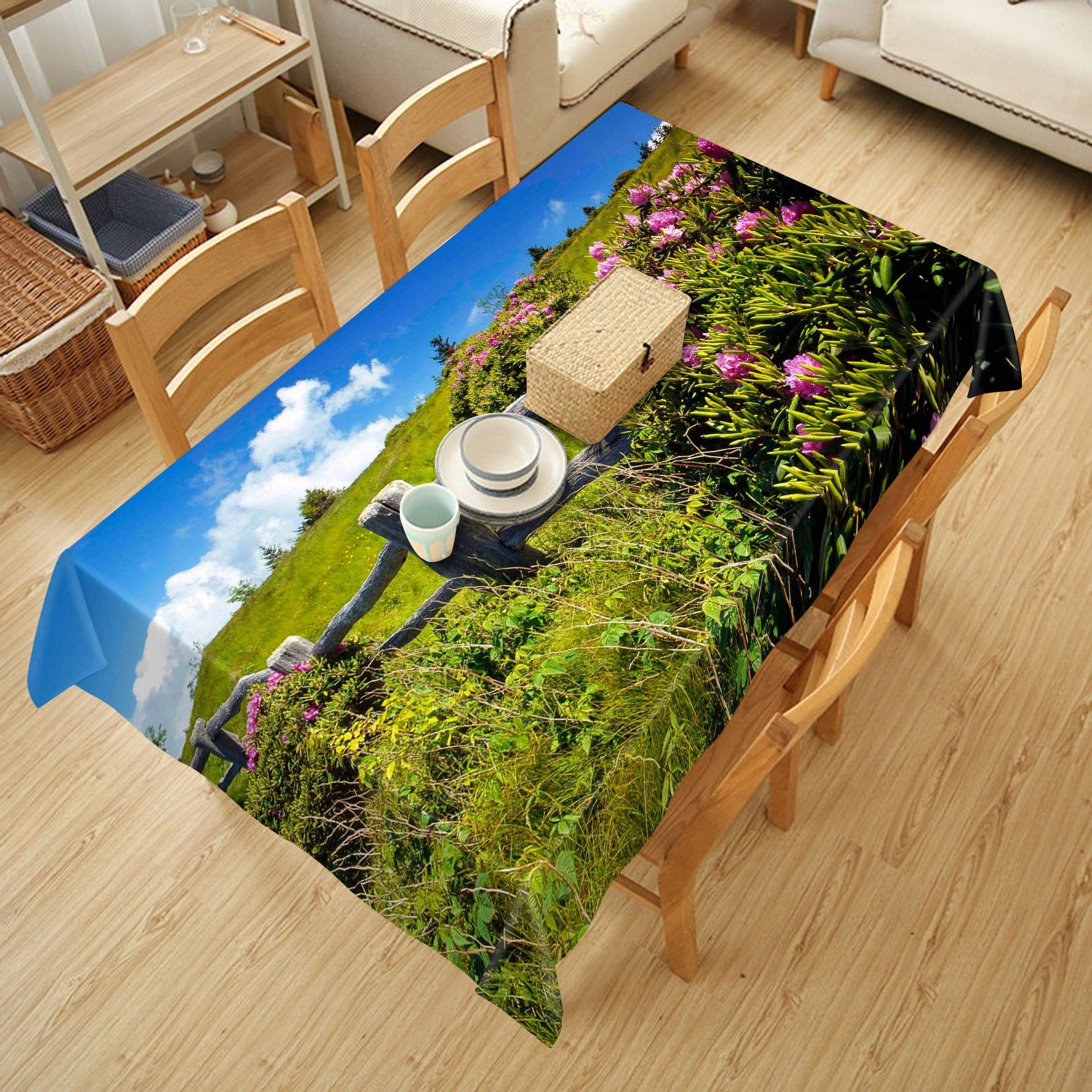 3D Grassland Flowers 413 Tablecloths Wallpaper AJ Wallpaper 