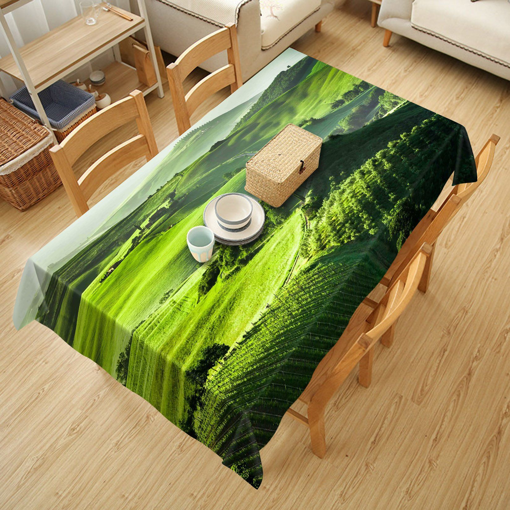 3D Hilly Mountains Grassland 265 Tablecloths Wallpaper AJ Wallpaper 