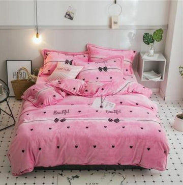 3D Heart Pattern 30255 Bed Pillowcases Quilt