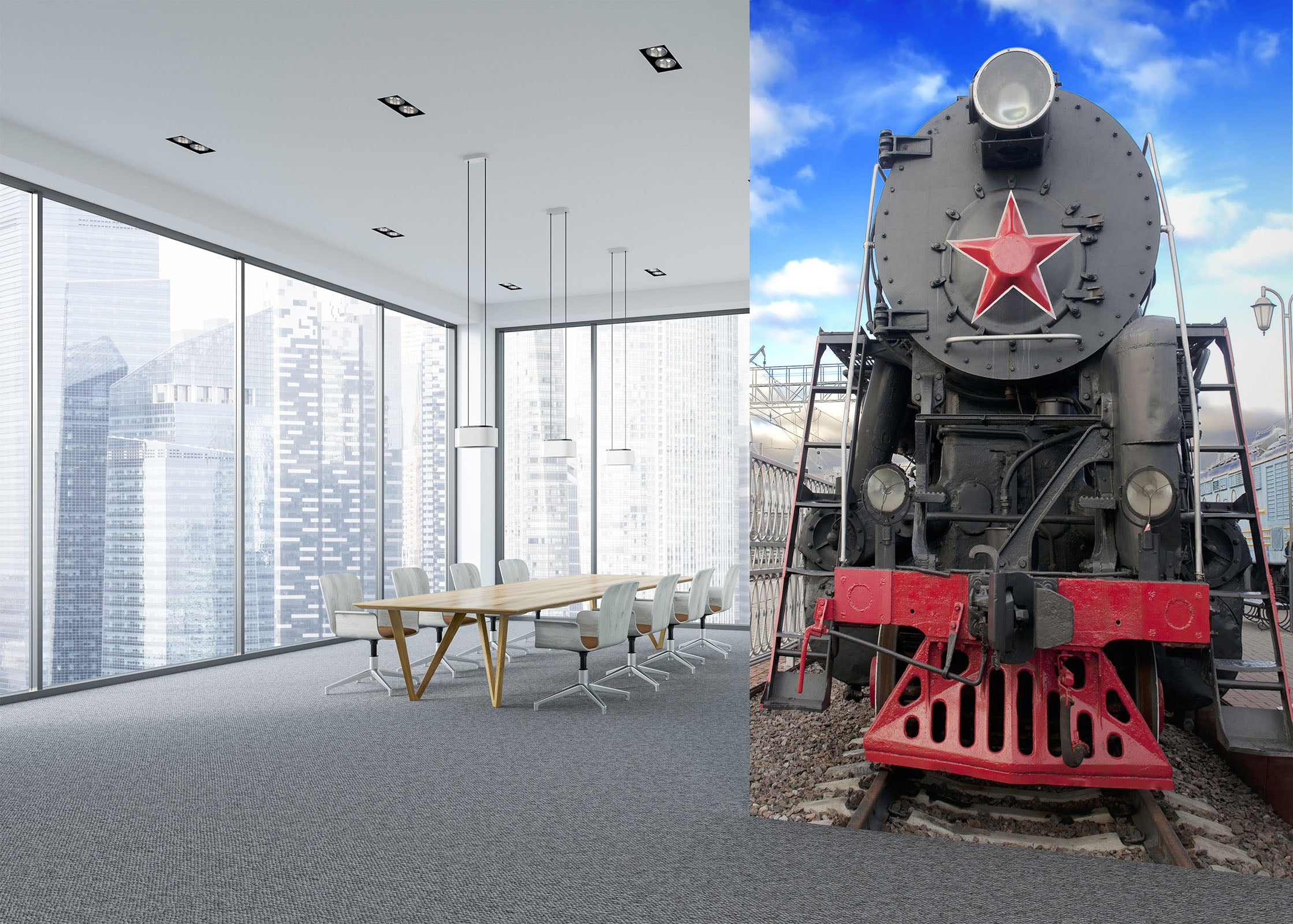 3D Vintage Train Head 434 Vehicle Wall Murals