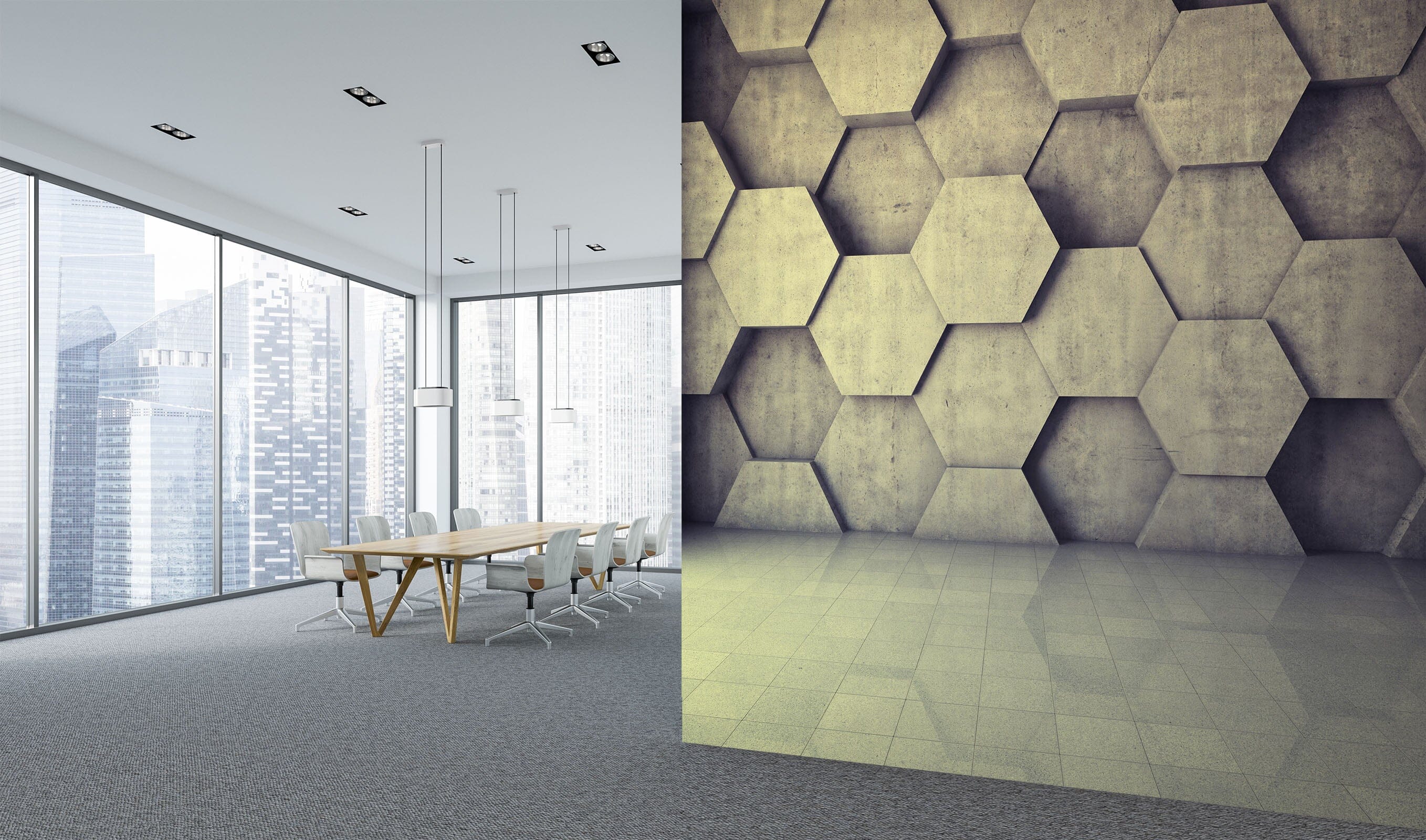 3D Hexagonal Wood 065 Wall Murals Wallpaper AJ Wallpaper 2 