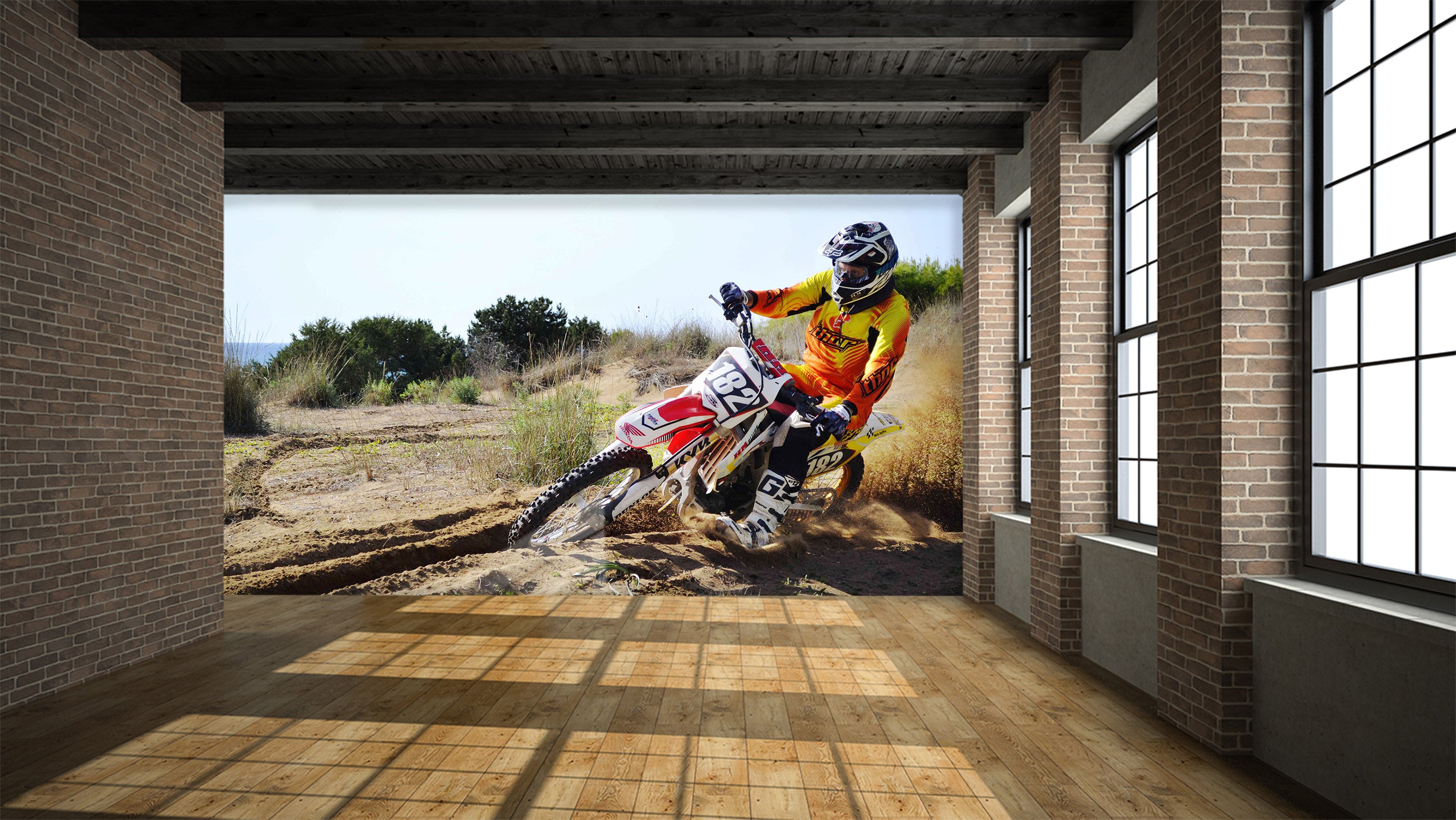3D Motocross Land 116 Vehicle Wall Murals