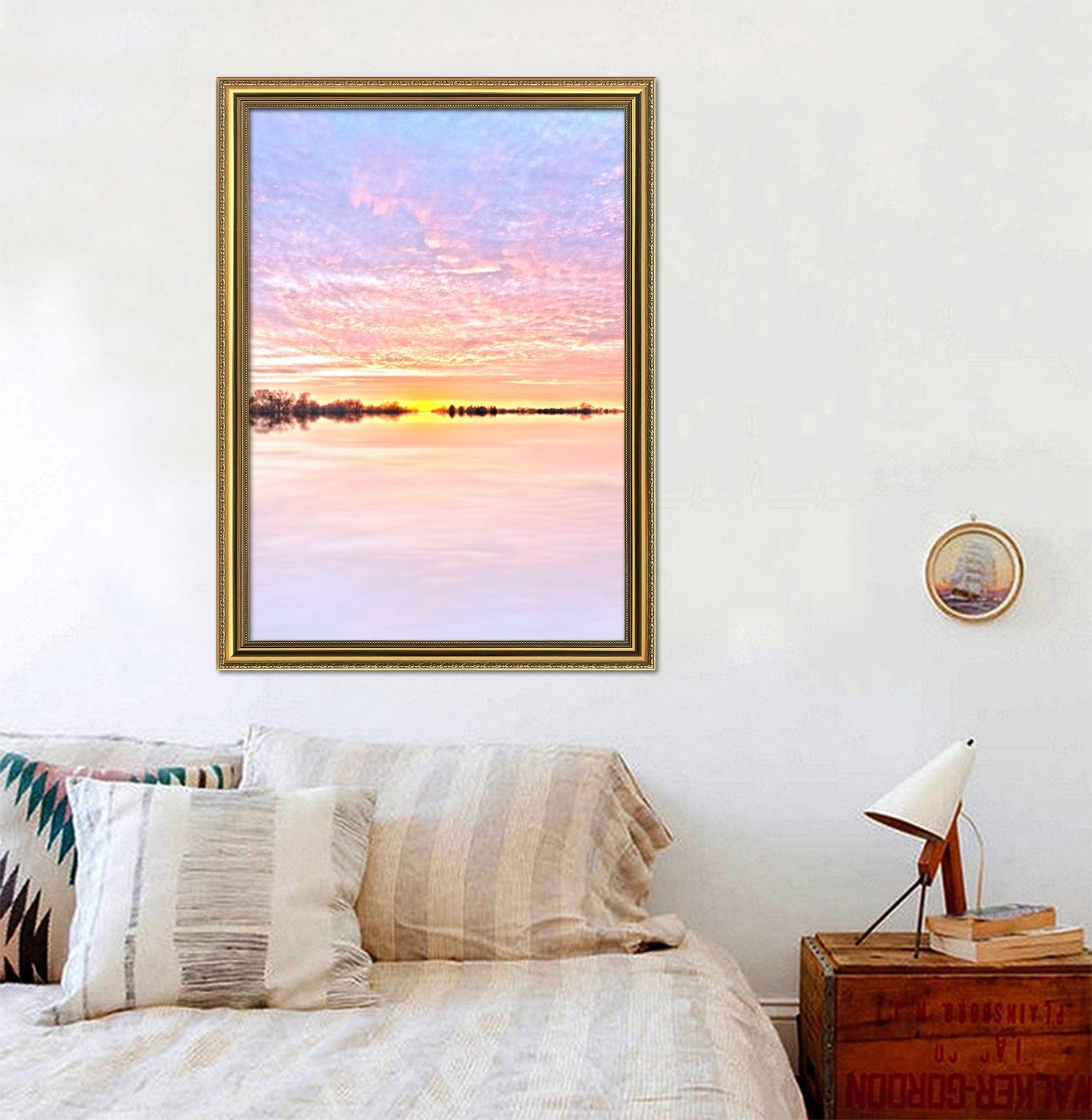 3D Beautiful Dusk 093 Fake Framed Print Painting Wallpaper AJ Creativity Home 