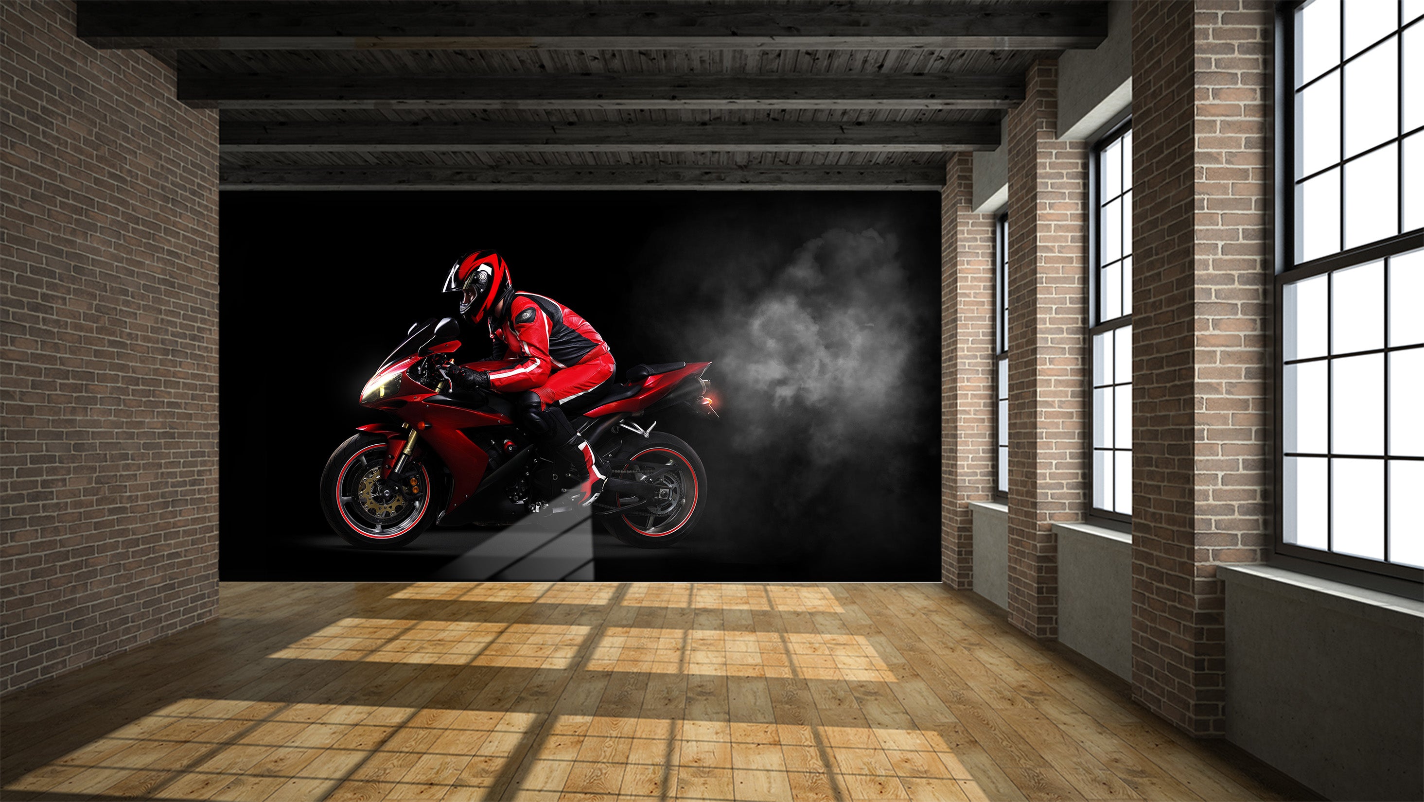 3D Horizon Motorcycle 305 Vehicle Wall Murals