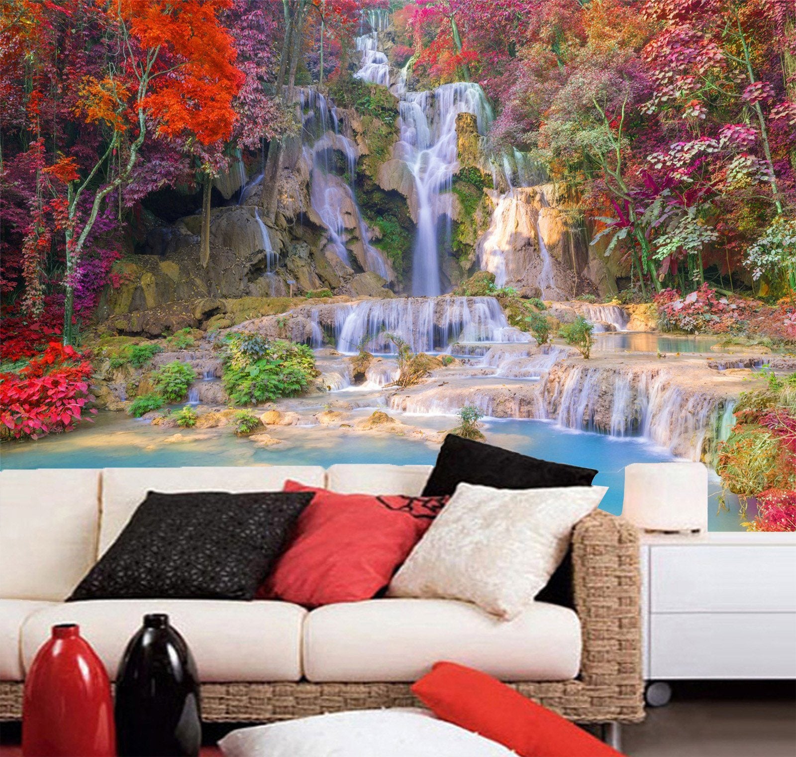 3D Tropical Spa Lake 562 Wallpaper AJ Wallpaper 