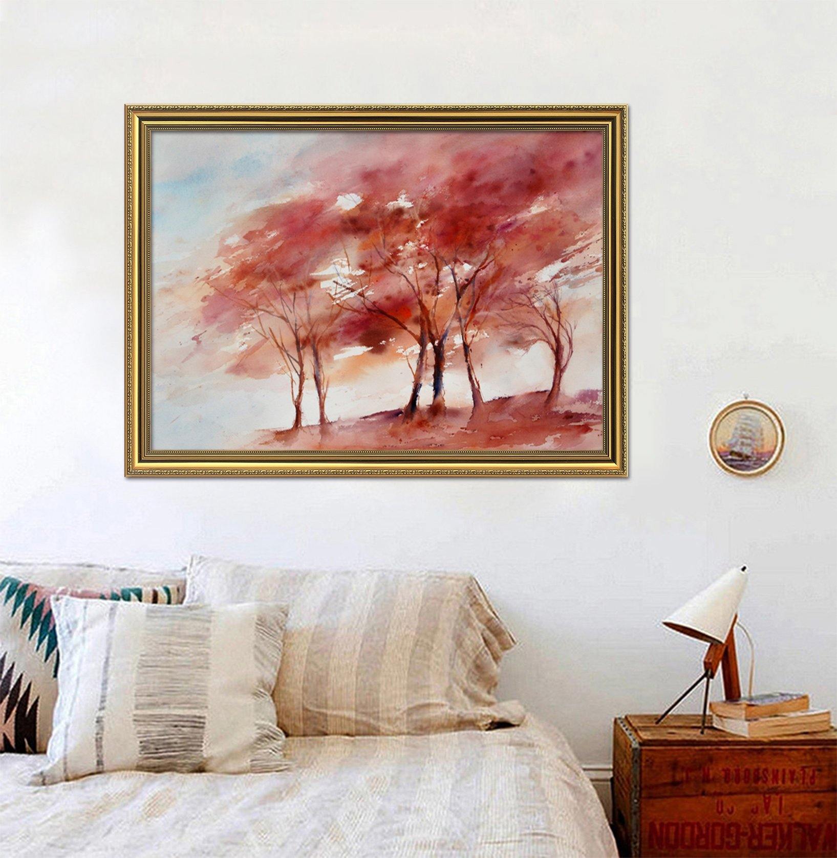 3D Landscape Tree 045 Fake Framed Print Painting Wallpaper AJ Creativity Home 