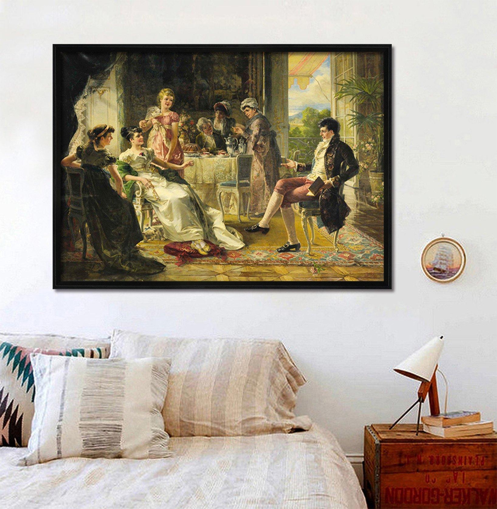 3D Aristocratic Talk 046 Fake Framed Print Painting Wallpaper AJ Creativity Home 