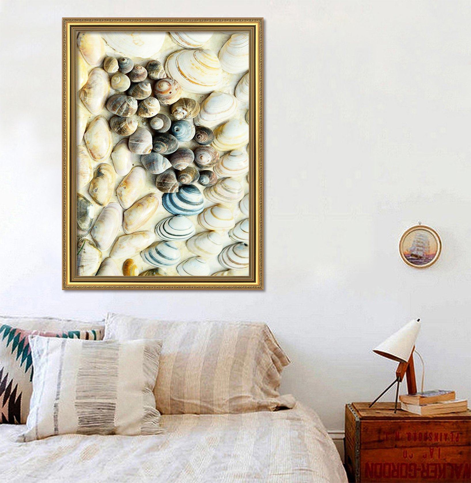 3D Neat Shells 097 Fake Framed Print Painting Wallpaper AJ Creativity Home 