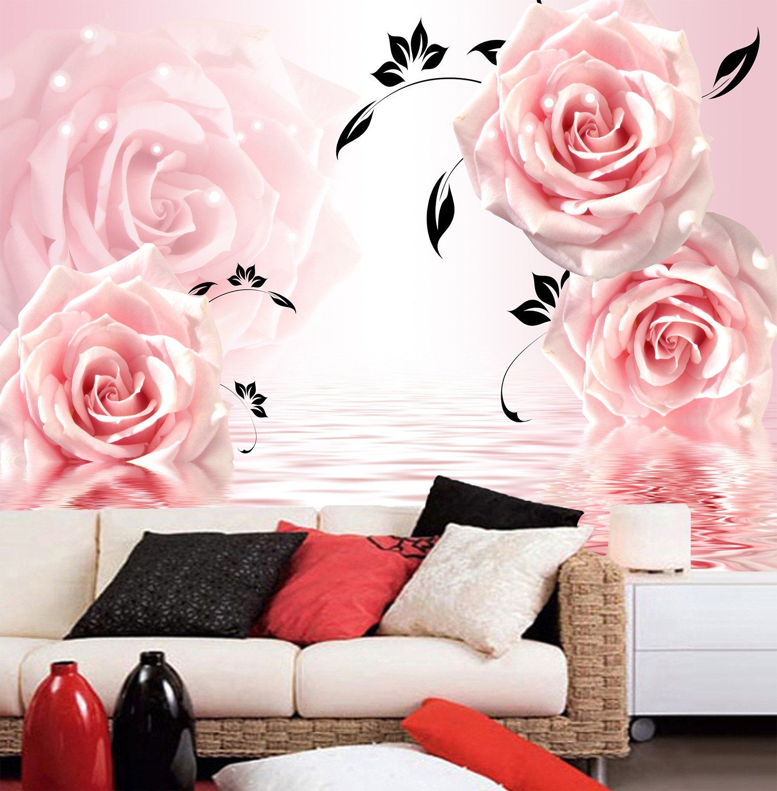3D Elegant Pink Rose 852 Wallpaper AJ Wallpaper 