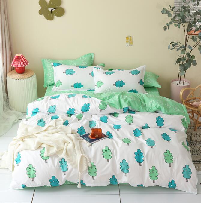 3D Green Cartoon Tree 12142 Bed Pillowcases Quilt