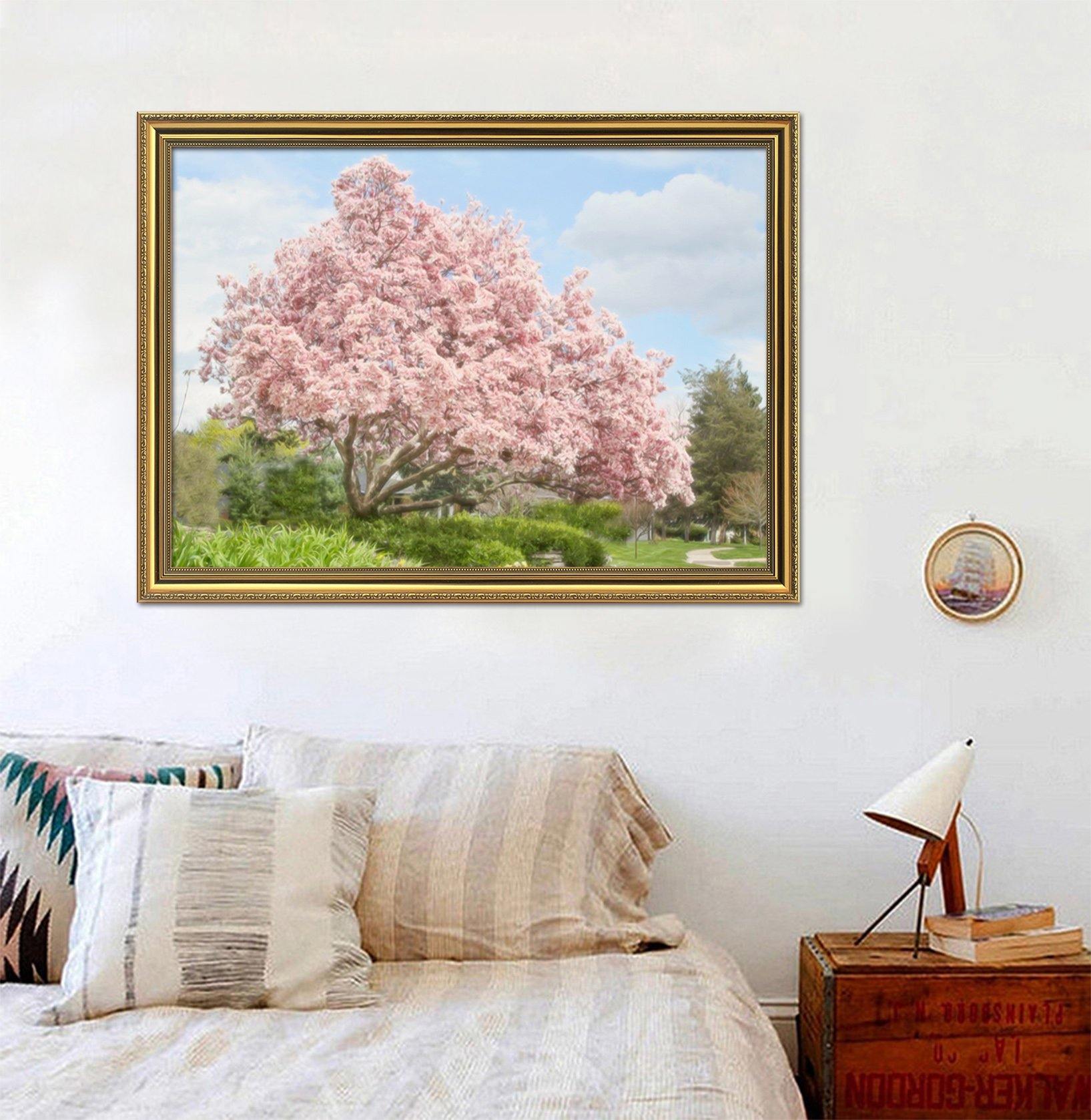 3D Lush Trees 011 Fake Framed Print Painting Wallpaper AJ Creativity Home 