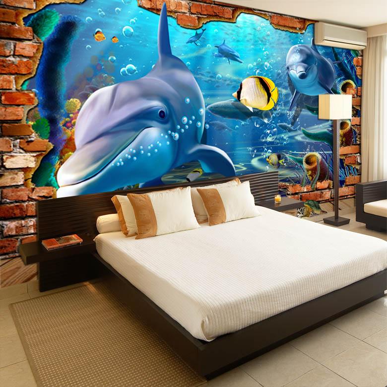 3D Smiling Dolphin 013 Wallpaper AJ Wallpaper 