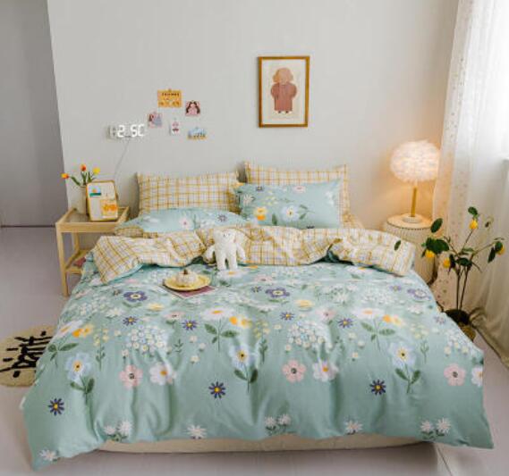 3D Green Flowers 40188 Bed Pillowcases Quilt