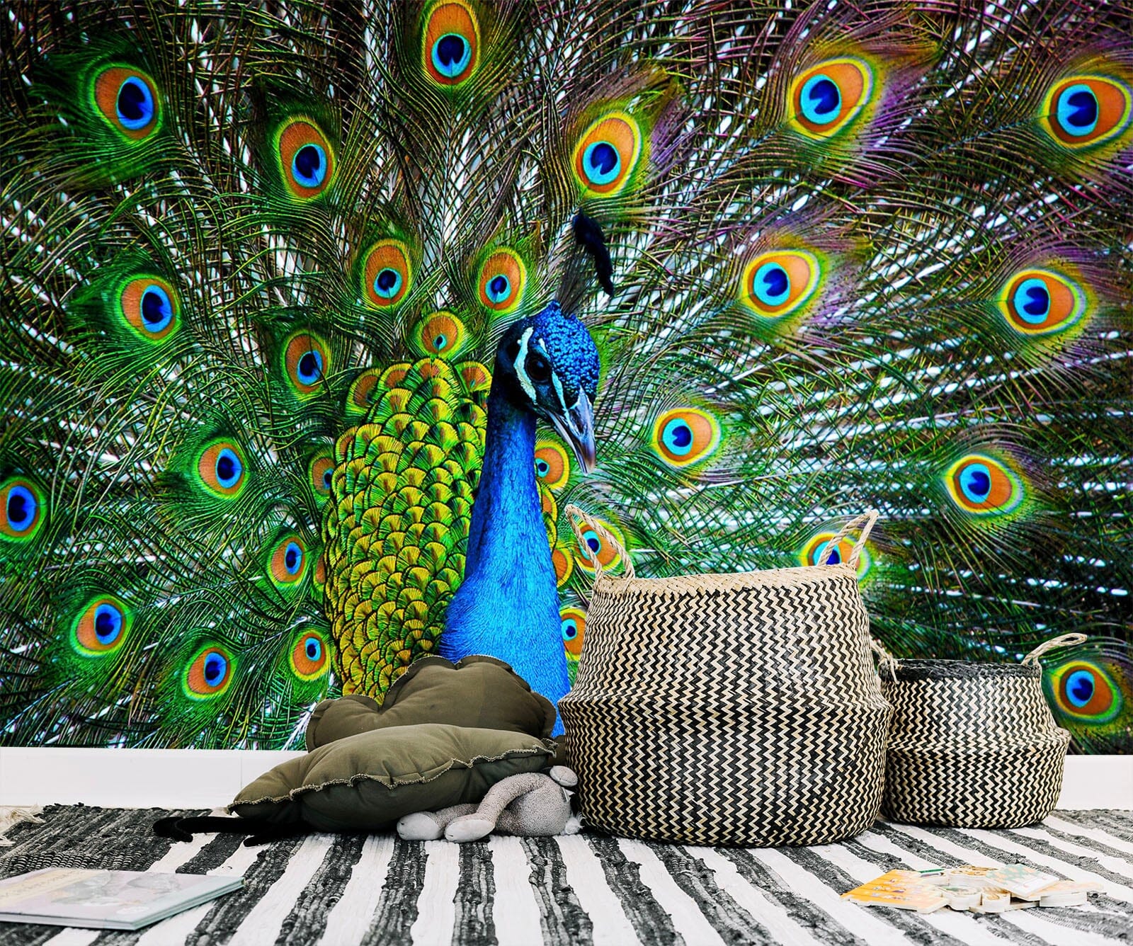 3D Peacock Opening 110 Wall Murals Wallpaper AJ Wallpaper 2 