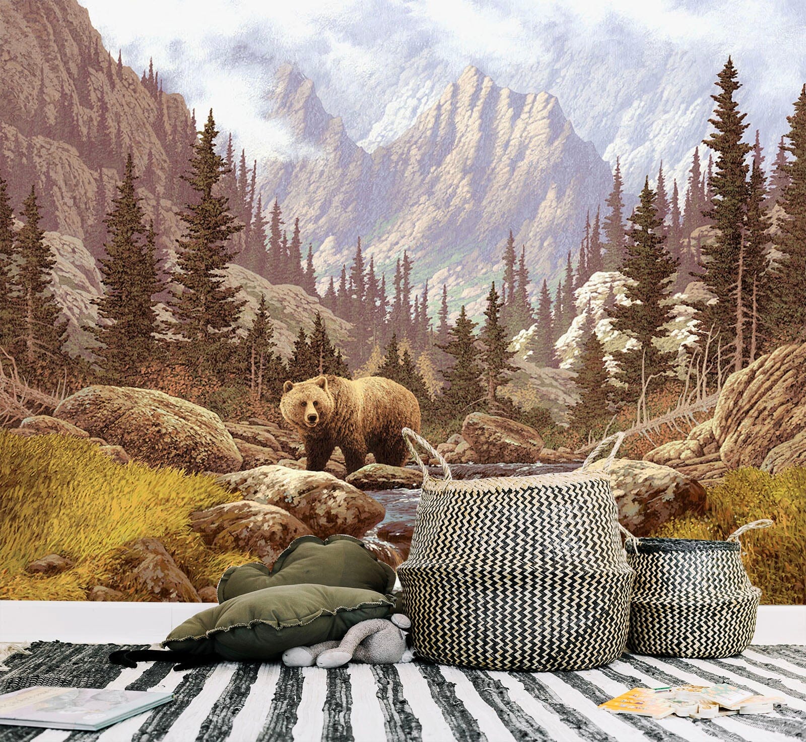 3D Bear River 206 Wall Murals Wallpaper AJ Wallpaper 2 