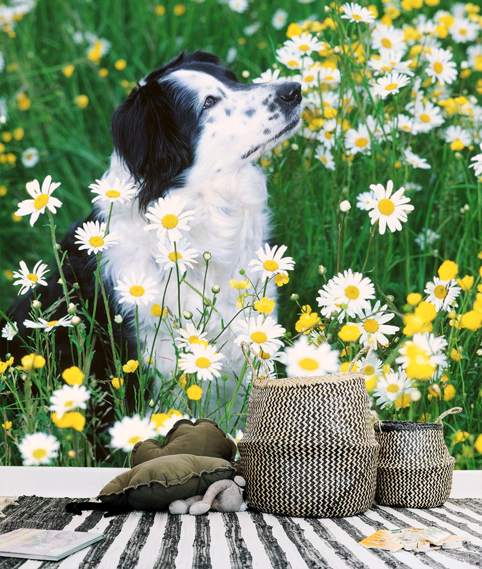 3D Daisy Puppy 169 Wall Murals Wallpaper AJ Wallpaper 2 