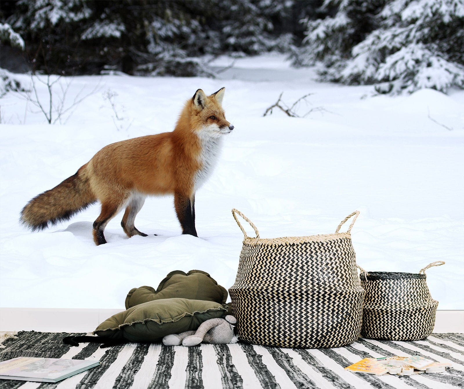3D Winter Snow Fox 103 Wall Murals Wallpaper AJ Wallpaper 2 