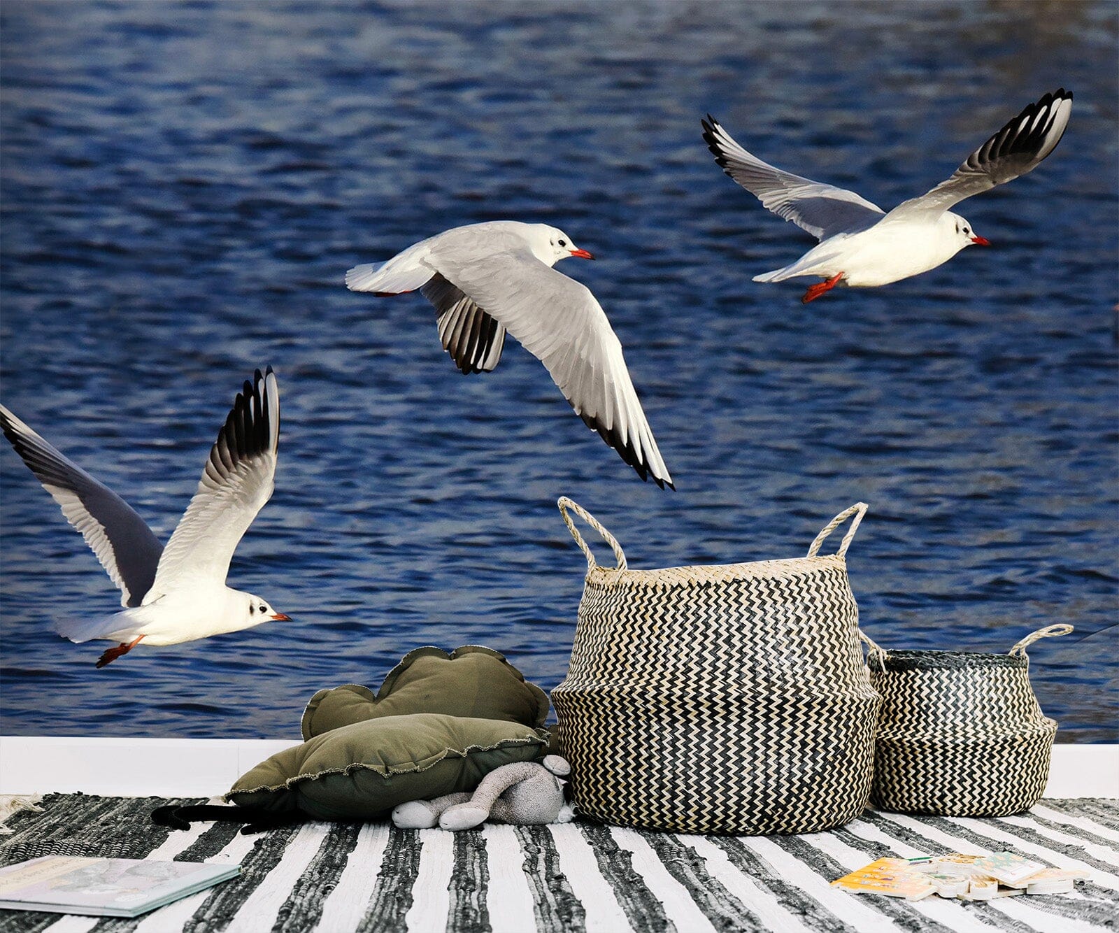 3D Seagull Flying 261 Wall Murals Wallpaper AJ Wallpaper 2 